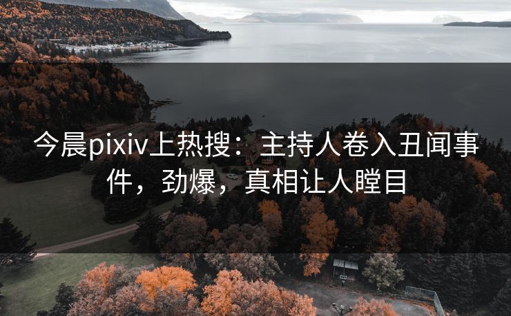 今晨pixiv上热搜：主持人卷入丑闻事件，劲爆，真相让人瞠目