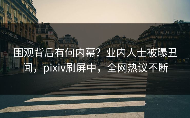 围观背后有何内幕？业内人士被曝丑闻，pixiv刷屏中，全网热议不断
