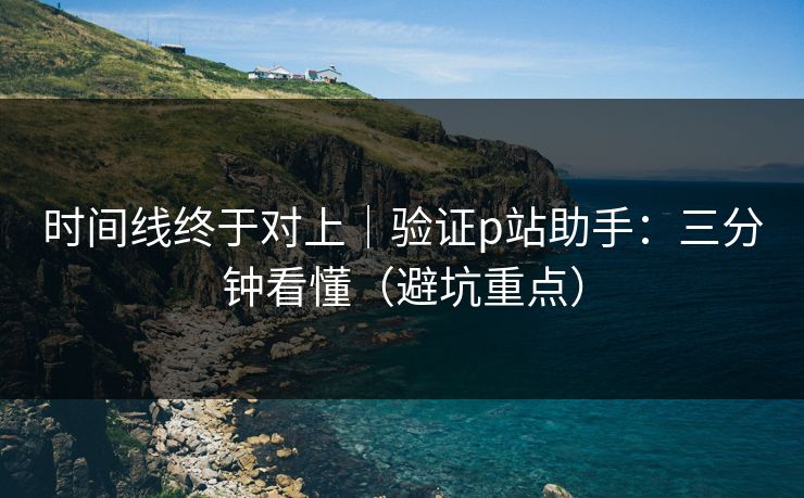 时间线终于对上｜验证p站助手：三分钟看懂（避坑重点）